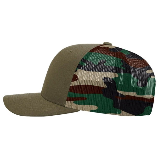 Men's Classic Camouflage Mesh Trucker Hat, Green