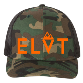 Men's Classic Camouflage Mesh Trucker Hat, Orange